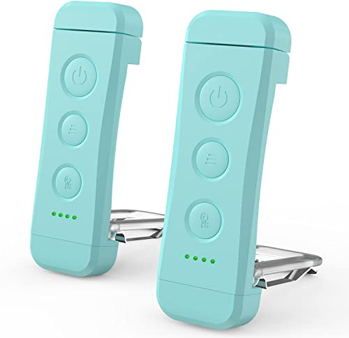 Glocusent 2er Set Leselampe Buch Klemme, Wiederaufladbare USB Leselicht im Bett, 3 Bernsteinfarben & 5 Helligkeit Dimmbar, Kompakt Langlebig Buch Leselampe, Geschenk für Kinder Bücherwürmer