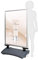 Regenwasserfester Kundenstopper, Plakatständer, WindSign „Seal“ 44 mm Profil, Silber/Grau, DIN A1