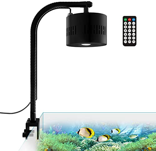 Lominie Aquarium LED Beleuchtung, 70W Dimmbares Vollspektrum Plant Aquarium Lampe, Asta 120 Aquarium Beleuchtung Klemmeleuchte mitSchwanenhals, für Algen, Seegras, Fisch
