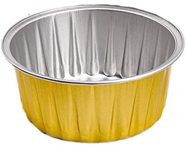 Lot de 10 ramequins jetables en aluminium avec couvercles pour cupcakes - 130 ml