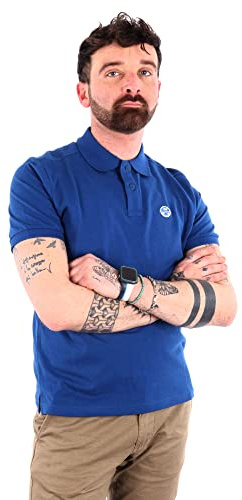 NORTH SAILS Herren Poloshirt aus leichtem Baumwoll-Piqué mit kurzen Ärmeln - reguläre Passform, Ocean Blau, XL