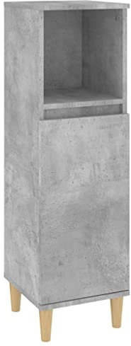vidaXL Armadietto Bagno Grigio Cemento 30x30x100 cm Legno Multistrato