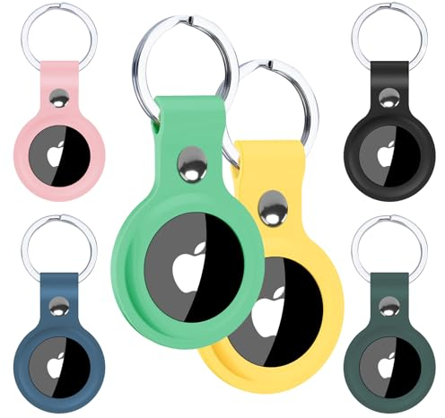 Alyvisun Porta AirTag [6 pacchi], Portachiavi AirTag Custodia Colorato Silicone