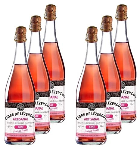 Lot 6x Cidre de Lézergué artisanal rosé - Bouteille 750ml