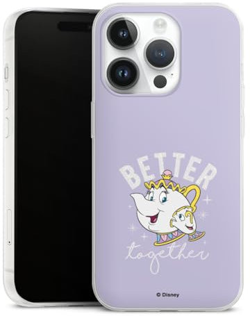 Slim Case extra dünn kompatibel mit Apple iPhone 14 Pro Silikon Handyhülle transparent Hülle Die Schöne und das Biest Disney Tassilo