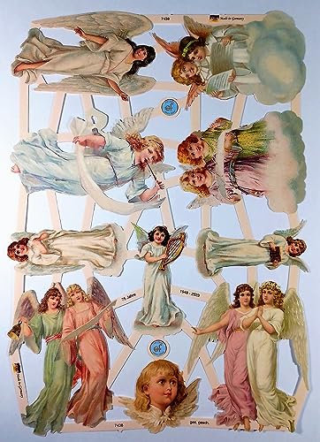Engel Harfe EF 7438 Glanzbilder Glanzbild Bild Posiebilder Scrapbook Deko GWI 480