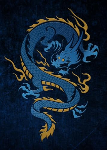 Displate - Poster aus Metall - Einfache Montage ohne Bohren - The Expanse - Badges - Azure Dragon - Größe L - 67,5x48cm Matt