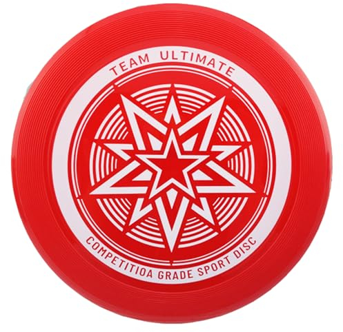 LZYKJGS Eurodisc 175g, Ultimate Frisbee, Flying Ring, Professionelle Wurfscheibe, Wurfring mit Durchmesser, Rainbow Wettkampfharte Wurfscheibe, Freizeitspieler und Profis Gleichermaßen (Rot)