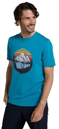 Mountain Warehouse Take A Hike Mens T-Shirt - Breathable & Lightweight Cotton Tee Shirt with UV Protect - Best for Autumn, Winter, Outdoors & Holiday Petrol XS