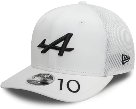 New Era Apline F1 Offizielles Merchandise 9FIFTY Baseball Cap Mütze Kinder Kinder Jugend Verstellbar Weiß Team Kit Driver Edition Pierre Gasly, weiß, Einheitsgröße