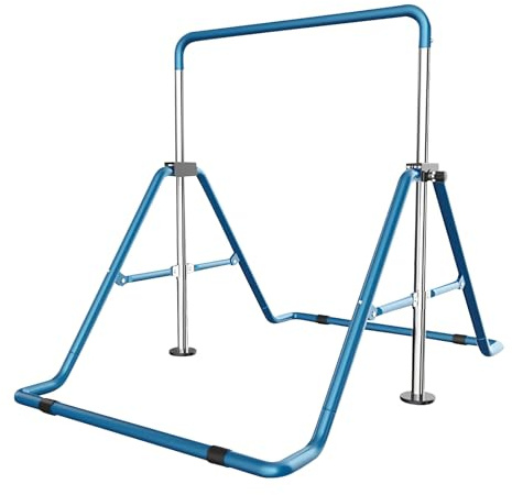 ieLsngai Gymnastikstange mit Verstellbarer Höhen und Turnen, Faltbarer Turnreck Reckstange Outdoor, Gymnastics Bars Turnreck Reckstange Outdoor Indoor, Entfaltet 89.5-131cm, Gefaltet 117-158cm