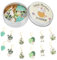 PLIGREAT 12 Stück Emaille Pilz Topfpflanze Charms Stitch Markers Set Häkeln Locking Stitch Marker Stricken Stitch Counter DIY Ohrringe Halskette Handwerk Schmuck Zubehör Geschenk für Frauen Stricker
