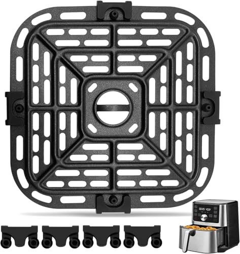 Air fryer Grill Pan for Instant Pot Vortex Plus 6 in 1 4 Quart Air Fryer Oven, 7.5''×7.5'' Square Food Grade Air Fryer Replacement Parts Grill Plate Crisper Plate Accessories Tray Rack