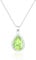 Linawe Silver Necklace for Women, Choker Necklace Chains Crystal Pendant Necklace, Green Imitation Diamond Moonstone Birthstone Rhinestone Cubic Zirconia Aesthetic Jewellery