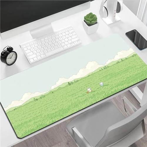 Suneve Tier-Cartoon-Gras Mauspad,großes rutschfestes Mauspad,Waschbar,Mouse Pad verbessert Geschwindigkeit und Präzision 700x300x3mm