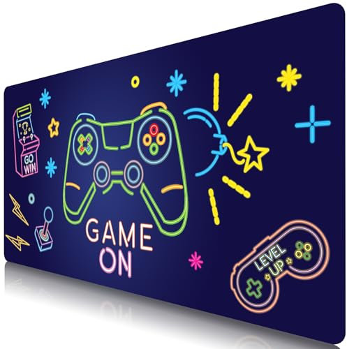 BOLELAW XXXL Mauspad 1200x600 mm Gaming Mauspad mit Genähten Kanten rutschfest Wasserdicht Gummibasis Gemalt Muster Dekorative Mauspad für PC Büro Laptop Gaming Computer, Spielstart