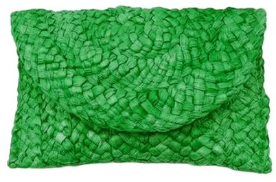 JSGHGDF Stylish Women's Fashion Handbags Trendy Clutch Elegant and Versatile Straw Evening Bag, Green
