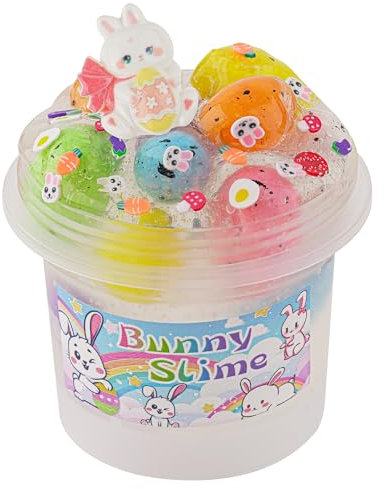 Osterkorbfüller, Dino Eggs Clear Slime with Easter Bunny Slime Charm, Schleim-Spielzeug für Kinder, Ostergeschenke für Kleinkinder, Teenager, Mädchen und Jungen, Osterei für Schleim-Partygeschenke