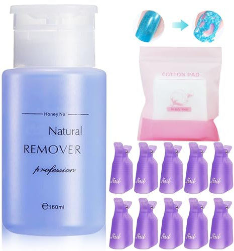 Asheyya 160 ml Acetone Gel Polish Remover, Acetone Acrylic Remover Kit for Manicures and Pedicures