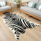 RobustWeg Teppich mit Zebramuster, Kunstfell, Tierdruck, 85*110cm, Schwarz und Weiß, Rutschfest, Wohnzimmer