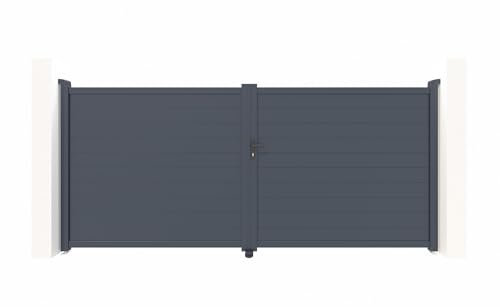 Casanoov Doppelflügeltor aus Aluminium 3,5m EIGER H.180cm grau