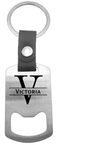 Porte-clés de luxe en acier inoxydable - Cuir - Victoria, silverl, taille unique