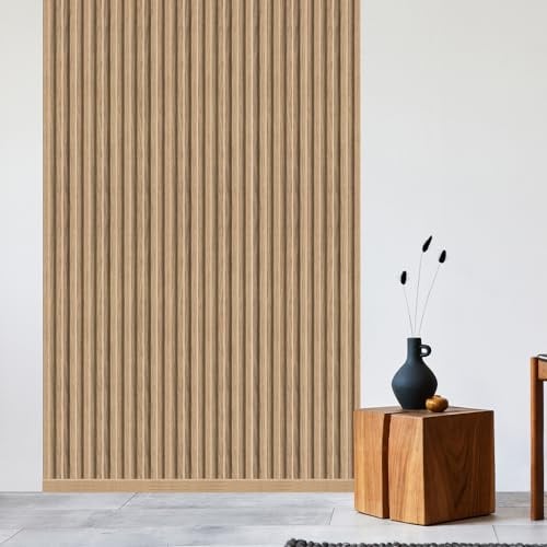REESE Wandpaneele Eiche Natur MDF Kabelkanal 252 cm