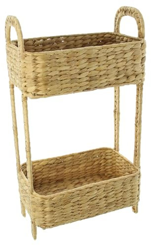 Etagere Geflecht, Wasserhyazinthe, Metallrahmen Maße: 30 x 20 x 57 cm