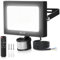 CLY Projecteur Led Exterieur Detecteur de Mouvement 35W, 3290LM Eclairage Exterieur avec Detecteuret Télécommande 10 Luminosité Spot Led Extérieur avec Détecteur Blanc Froid, Étanche IP66 pour Garage