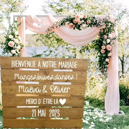Autocollants En Vinyle Personnalisés Sur Palettes En Bois Autocollants De Bienvenue For Mariage Autocollants Personnalisés For Réception Décorations De Mode