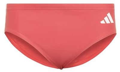 adidas Men's 3 Stripes Swim Trunks, semi Lucid red/White, 38