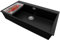 PRIMAGRAN Lavello da Cucina Nero 88x50cm, Lavandino da Cucina a 1 vasca + Sifone Classico, Lavabo da Cucina Incasso al mobile 90cm - Oslo