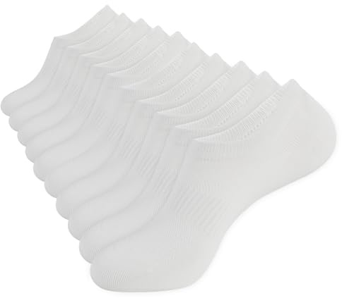 YORJOSOX Fantasmini Uomo Donna Calzini Bassi Invisibili in Cotone Corte Calze Fantasmini Uomo con Taglio Basso Antiscivolo Silicone Bianchi Neri