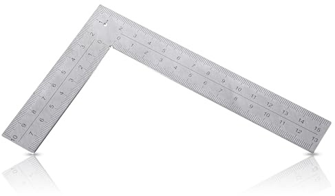 L Shaped Ruler Right Angle Framing Square Ruler 4 Inch by 6 Inch -90 Degree Stainless Steel for Carpenter Engineer Woodworking Framing Measuring Tools