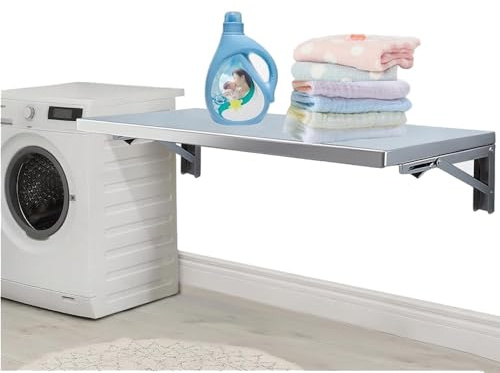 BGBZHMMEE Edelstahl Wandtisch Klappbar Wandklapptisch, Platzsparender Klapptisch, Schwimmender Schreibtisch, Wandmontage Esstisch Küchentisch(70x40cm/28x16in)