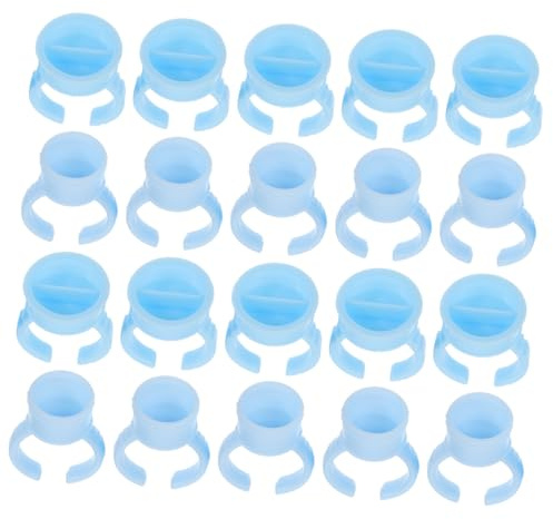 DECOMELODY 200 Stück Wimpernblüten Klebering Und Pigmentbecher Mittelgroß Tragbar Aus Sicherem Material Für Wimpernverlängerung Und Microblading Fingersitz Für Professionellen Salon Und Heimgebrauch