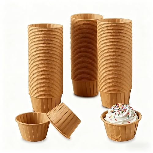 150 Stück Muffinförmchen Papier, Cupcake Förmchen, Muffins Papierförmchen, Muffinform Papier Muffinformen, Cupcake Formen für Dessert Hochzeit Halloween Geburtstag Weihnachten Party(Braun)