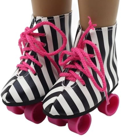 Uterui 18-Zoll-Puppen-Rollschuhe, 46 cm große amerikanische Puppen-Eislaufschuhe, Kostümzubehör (#A)