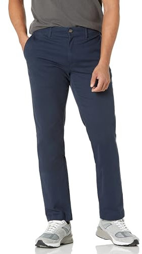 Amazon Essentials Men's Slim-Fit Casual Stretch Chino Trouser, Dark Navy, 32W / 31L