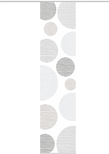 VISION S 55553 | 2er-Set Schiebegardinen Borden | halb-transparenter Stoff in Bambus-Optik | 2X 260x60 cm | Farbe:, Farbe:grau