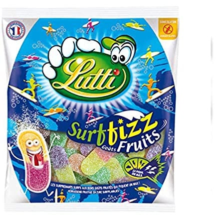 Lutti Bonbons Surffizz goûts fruits, extra acide - Le sachet de 200g