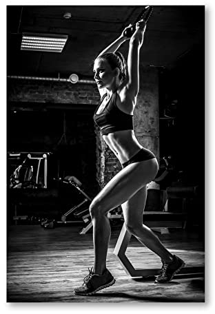 Postereck - 1215 - Frau, Fitness Training Sport Sexy Motivation - Wandposter Fotoposter Bilder Wandbild Wandbilder - Poster - DIN A4-21,0 cm x 29,7 cm