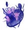 Caprilite Royal Blue and Lilac Sinamay Disc Saucer Fascinator Hat for Women Weddings Headband