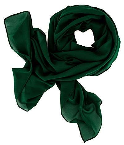 DOLCE ABBRACCIO by RiemTEX Schal Damen SWEET LOVE Stola Chiffon Tuch in 30 Unifarben Schals und Tücher Halstücher XXL Chiffontücher in Smaragd Grün Halstuch für jede Jahreszeit (Smaragd)