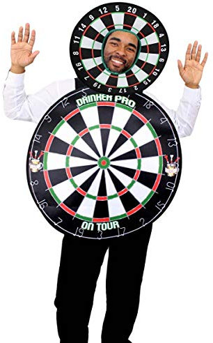 I LOVE FANCY DRESS DARTSCHEIBEN KOSTÜM VERKLEIDUNG =Schaumstoff LUSTIGE Novelty -77cm=VON BEIDEN Seiten+Hut