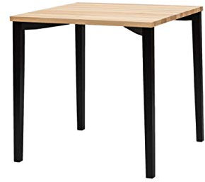 Ragaba TRIVENTI Moderner Esstisch Küchentisch aus Holz - Tischplatte aus Naturholz, Schwarze Beine - Quadratisch 80 x 80 x 75cm - Holztisch für Esszimmer, Wohnzimmer, Küche