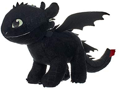 Drachenzähmen leicht gemacht 3 Plüschfigur Ohnezahn GITD schwarz, Bestickt, 100% Polyester, in Polybeutel.
