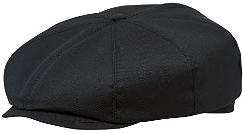 Sterkowski Modell Shelby | Gewachste Baumwolle Schiebermütze für Herren | Gatsby Newsboy Flatcap Herbst Wasserdicht Gangster Klassische Cabrio Retro Stilvolle Vintage Sport Driver Schwarz 58