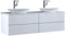 StoneArt Badmöbel Set mit Mineralguss Waschbecken Waschschale Aufsatzwaschbecken und Unterschrank Waschtisch Einzel- oder Doppelwaschbecken Brugge BU-1601pro-3 weiß 160cm