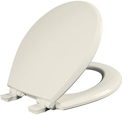 Mayfair 847SLOW 346 Kendall Slow-Close, Removable Enameled Wood Toilet Seat that Will Never Loosen, Biscuit, Round